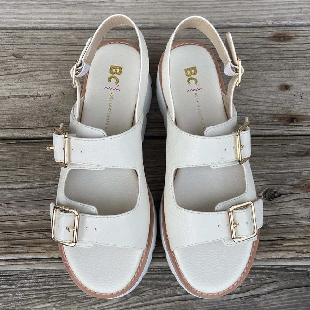 Anthropologie BC Footwear It's Happening Vegan Leather Sandal Women's Size 7.5 - Picture 7 of 14